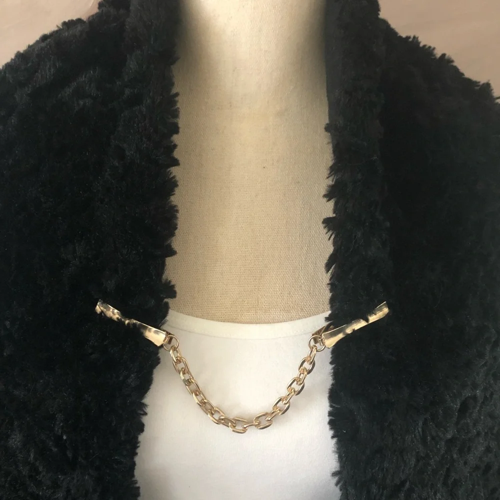 Vintage gold plated chunky chain sweater clothing clips